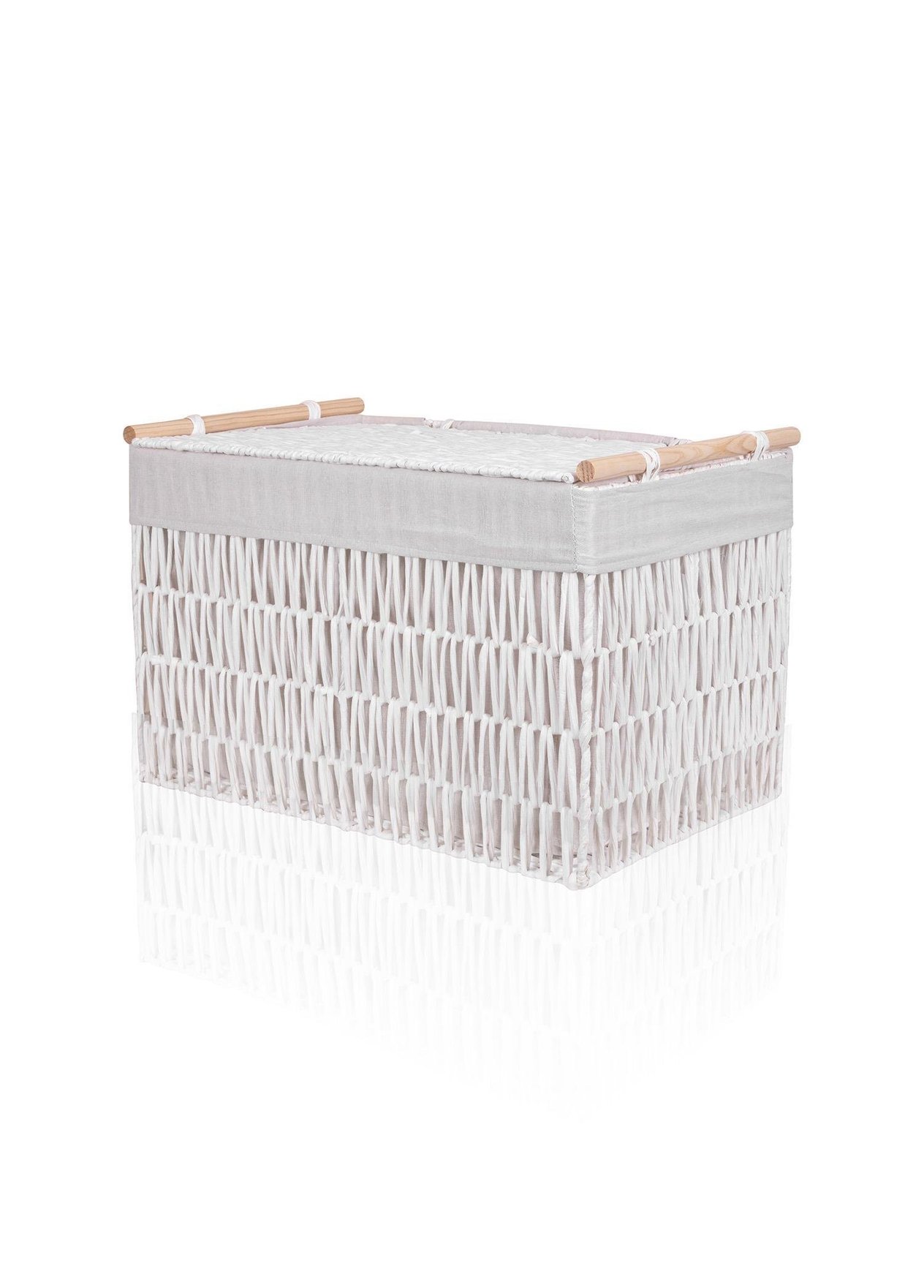 Sepet The Mia Cesta Hasır Organizer Sepet Beyaz 57x36x37 cm