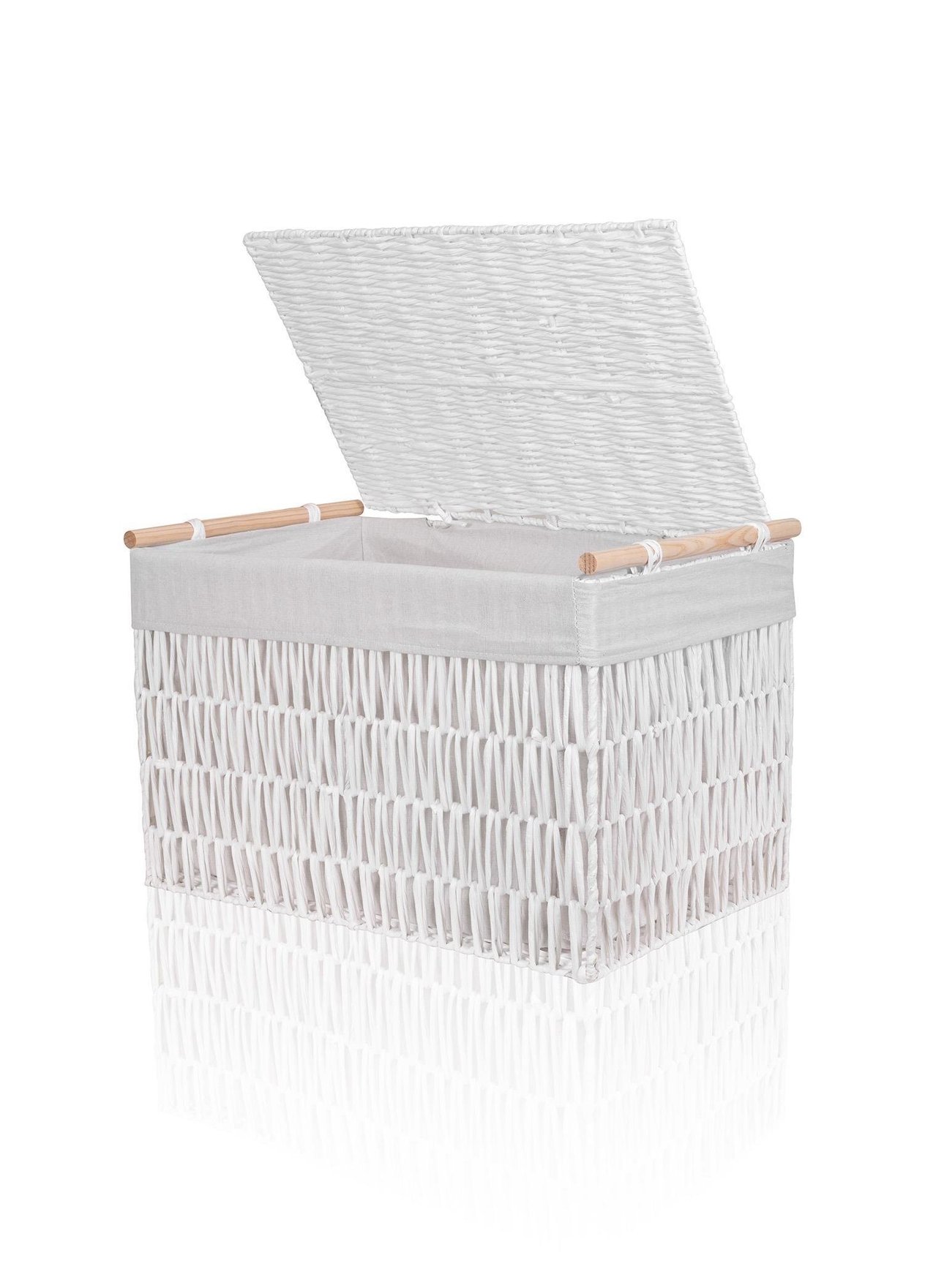 Sepet The Mia Cesta Hasır Organizer Sepet Beyaz 57x36x37 cm