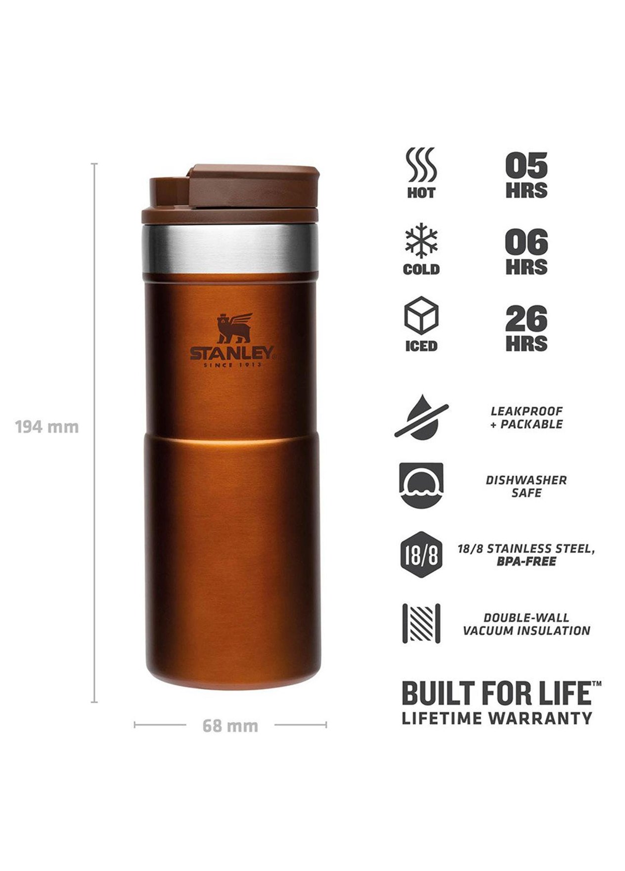 Termos & Mataralar Stanley Stanley Neverleak Travel Mug Kahverengi 0,35 Lt