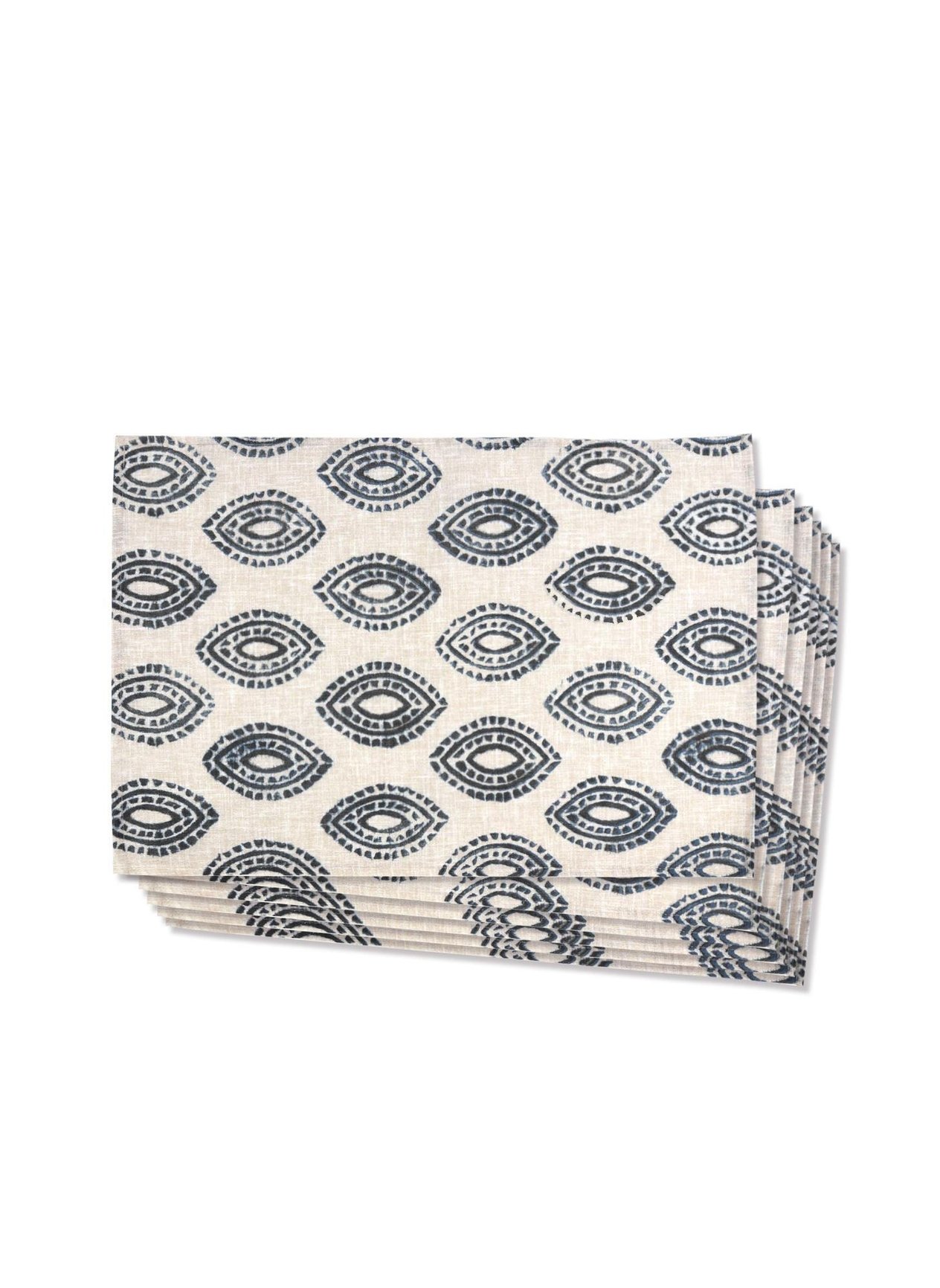 The Mia Badem Amerikan Servis 6lı Set Siyah 50x35 cm