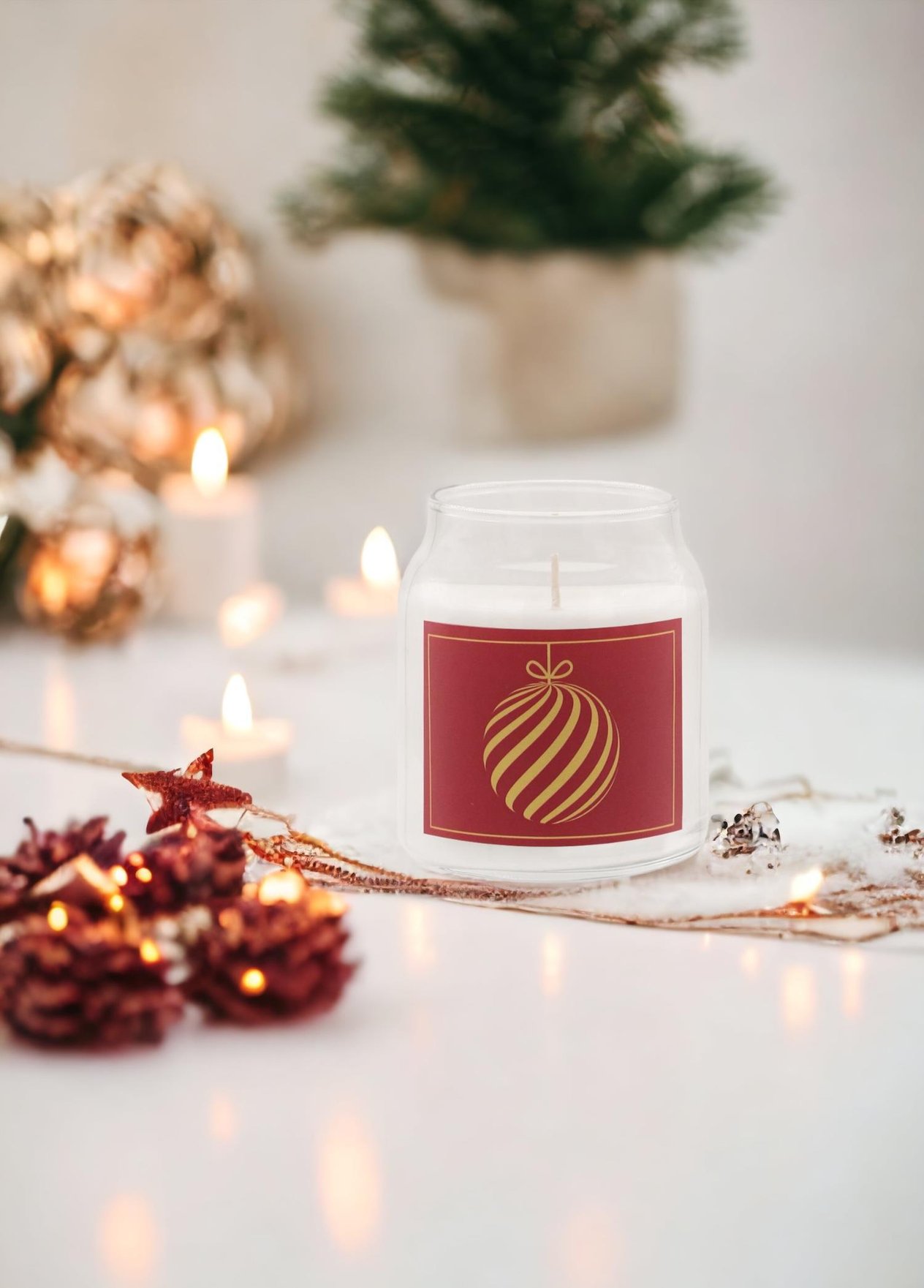The Mia New Year Yılbaşı Mum Bordo 200 Gr Ocean MUM0338