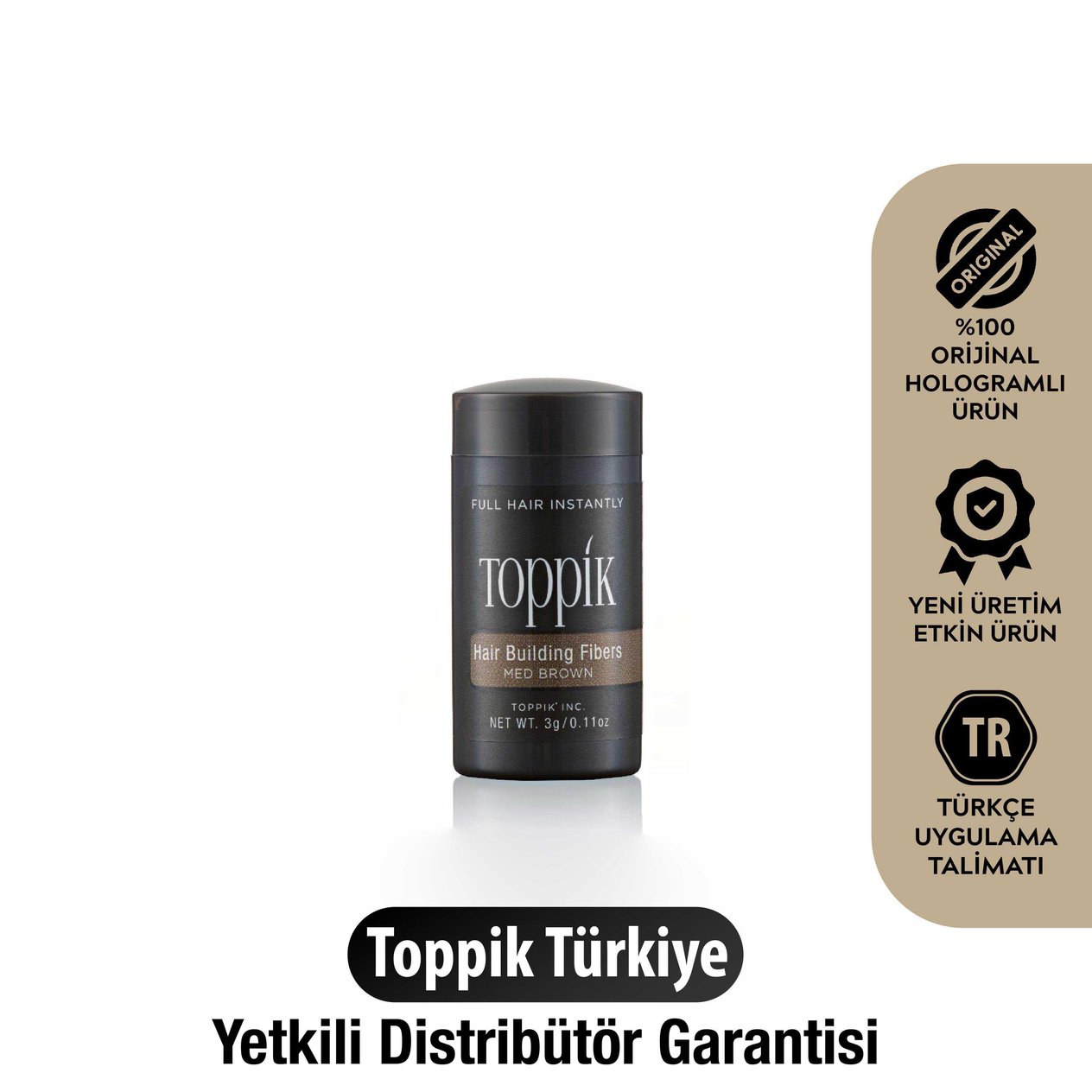 Toppik 3 gr (Deneme Boyu) Orta Kahve