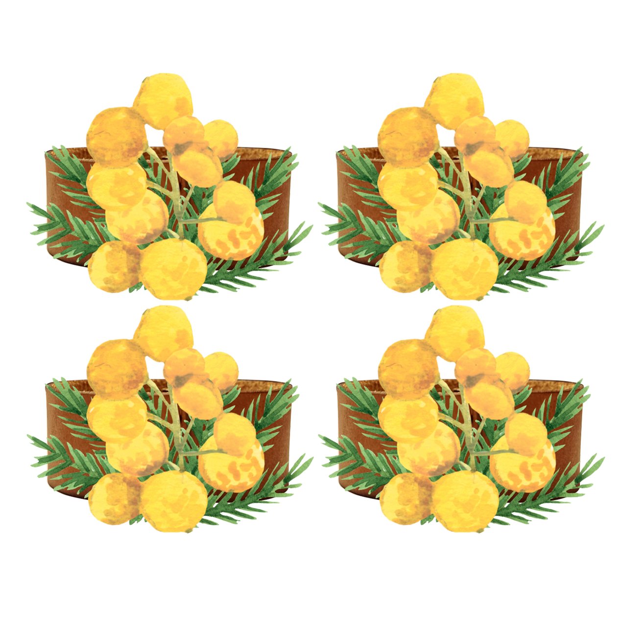 8x8 cm 4 Parça Peçete Halka Takımı