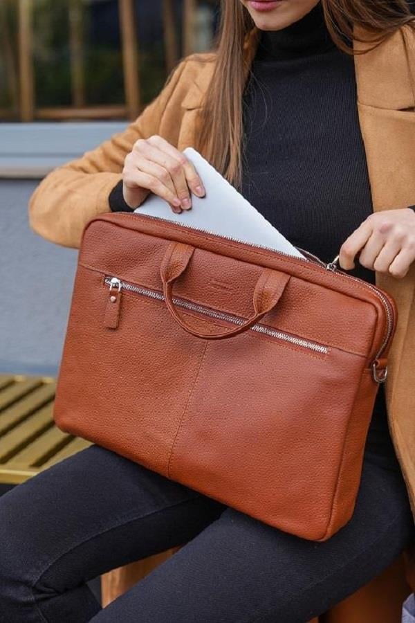 Bethany Hakiki Deri Astarlı Unisex Evrak ve Laptop Çantası