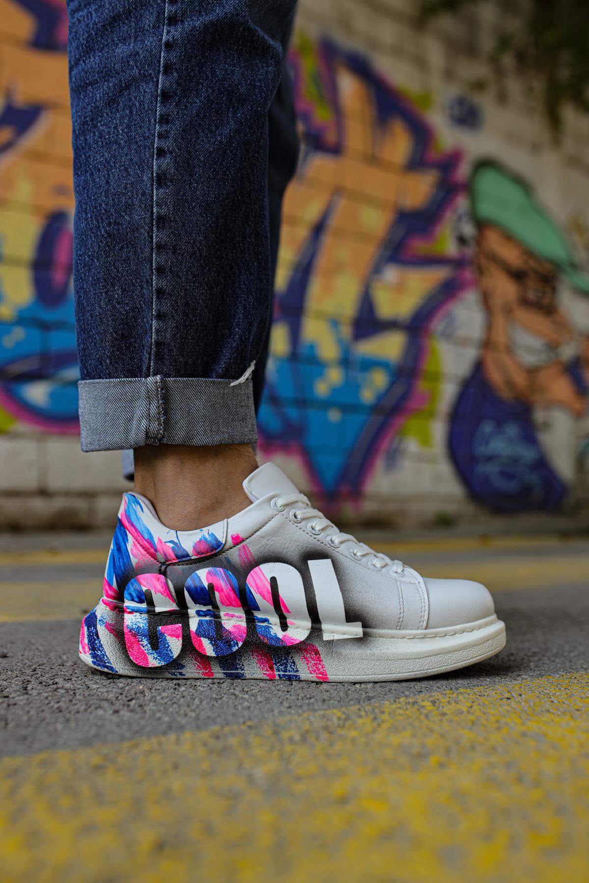umitarafal CH254 CBT Pittura Erkek Ayakkabı 486 PEMBE / MAVI COOL