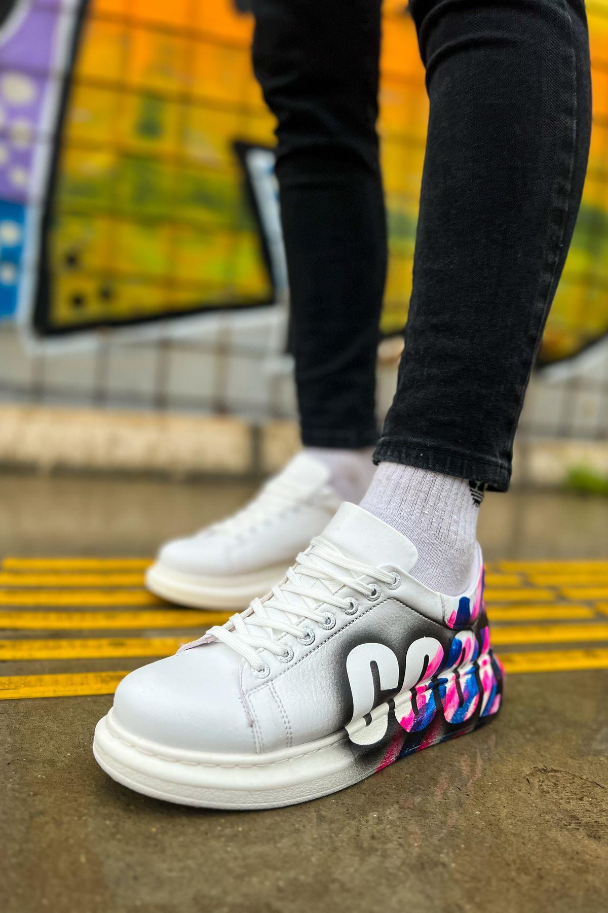 umitarafal CH254 CBT Pittura Erkek Ayakkabı 486 PEMBE / MAVI COOL