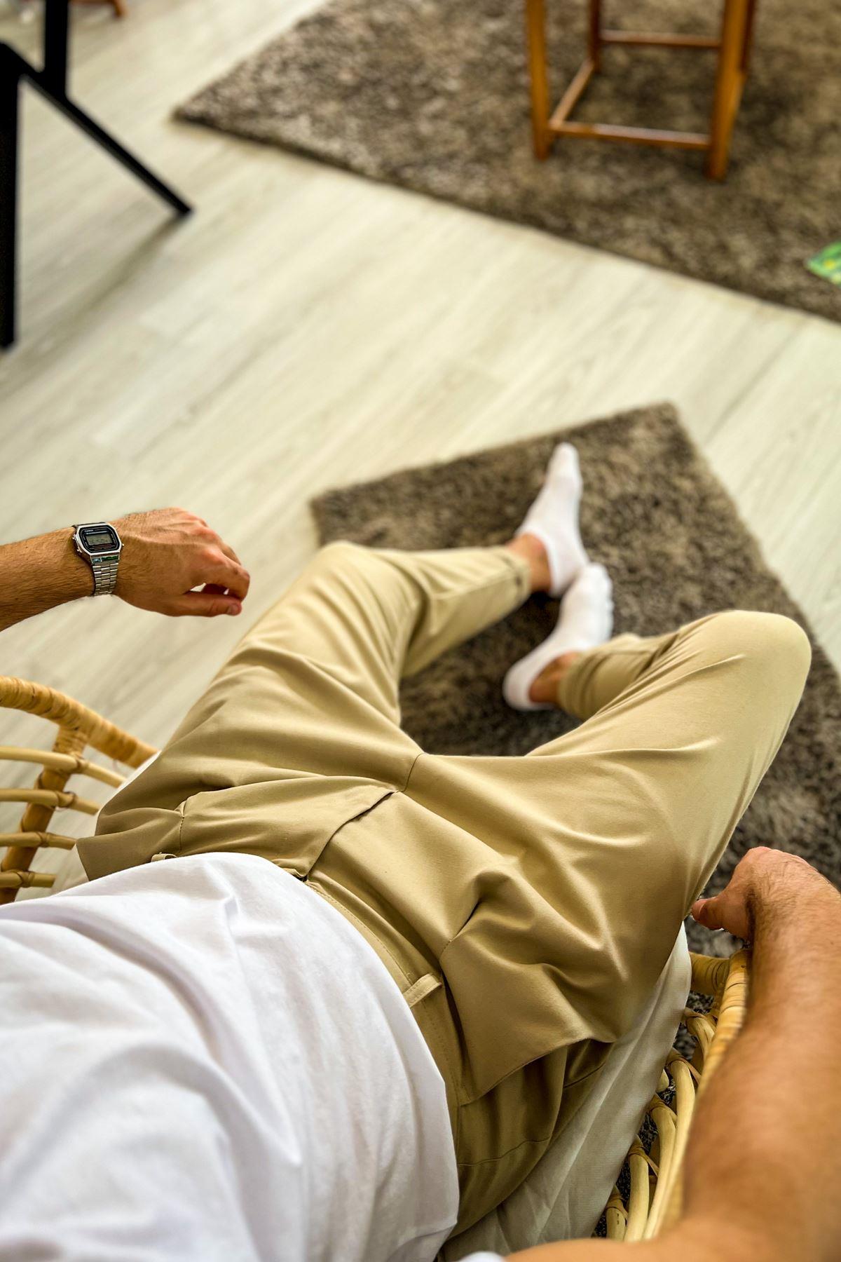 umitarafal Chekcich Jogger Pantolon BEJ