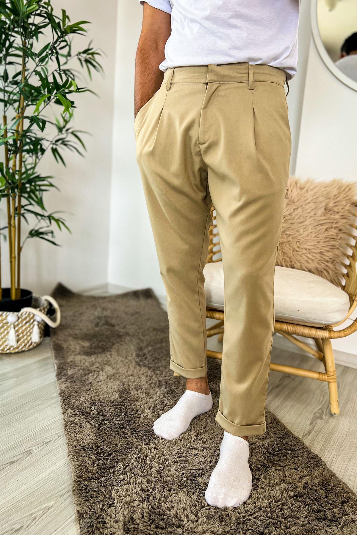 umitarafal Chekcich Jogger Pantolon BEJ