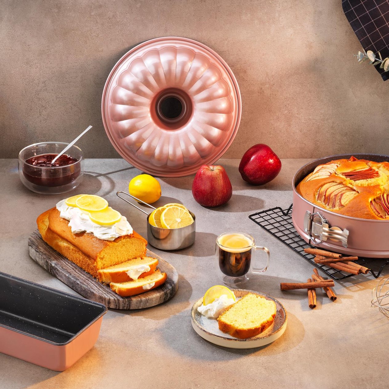 Set-72//936344//751831- Schafer 3 Lü Kek Kalıbı 4 Lü Çelik Karıştırma Seti 1