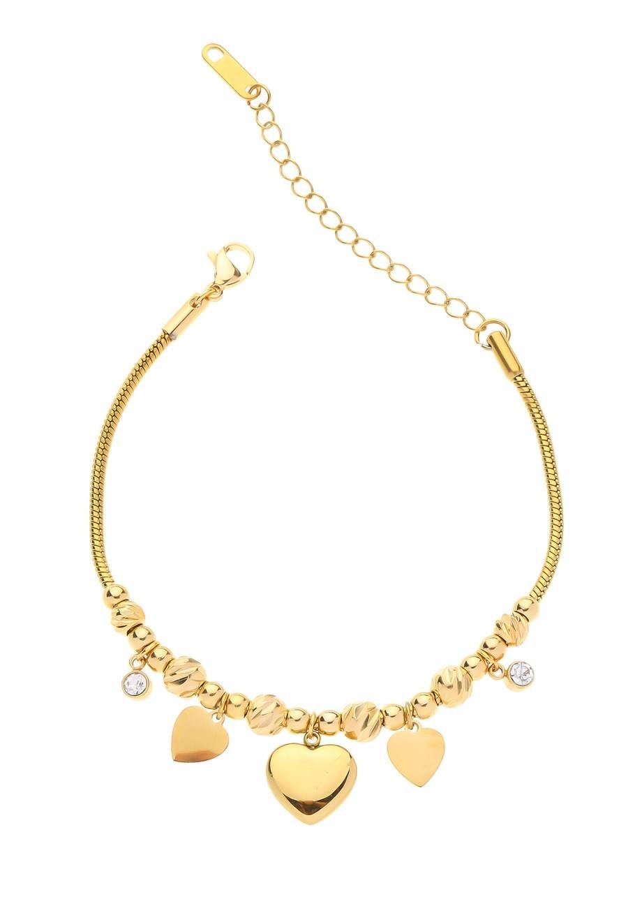 Gold Stone Heart Bileklik 