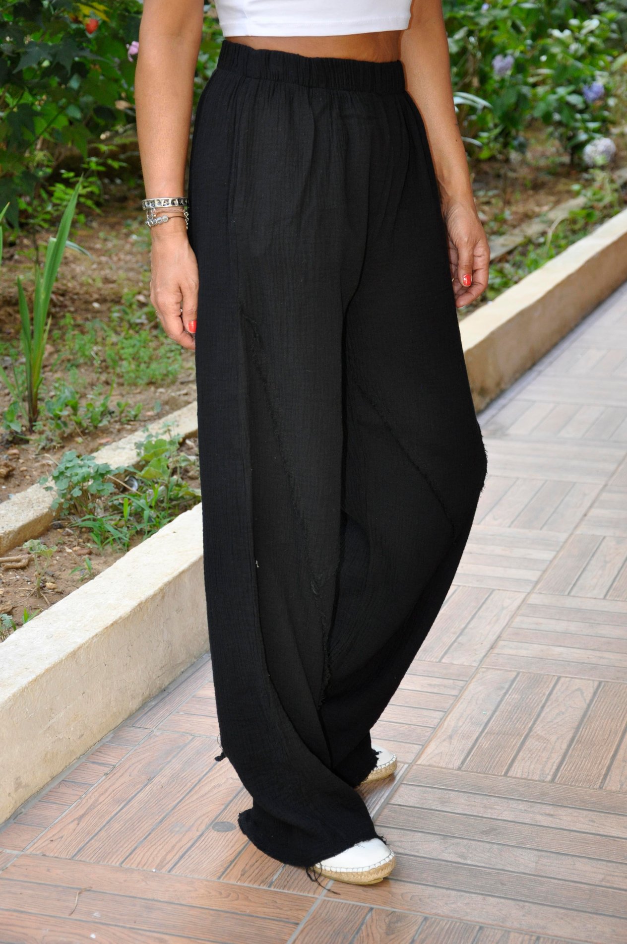 Siyah Müslin Pantolon