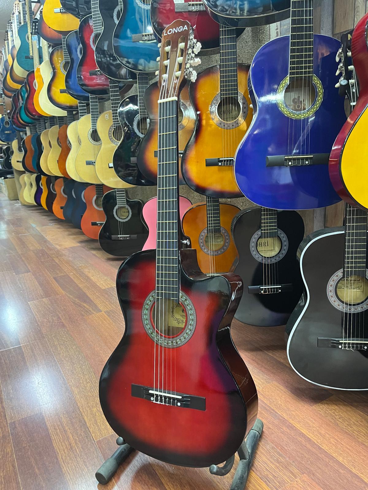 LONGA REDBURST 4/4 TAM BOY KESİK KASA KLASİK GİTAR KILIF PENA DAHİL