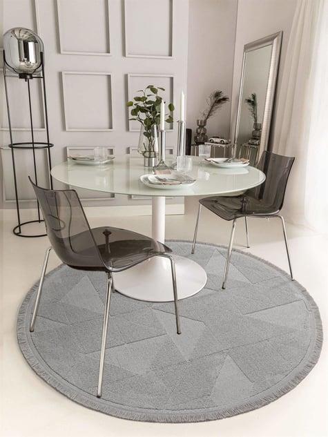 Havana HV04 Grey Yuvarlak Pelüş Dokulu Salon Makine Halısı