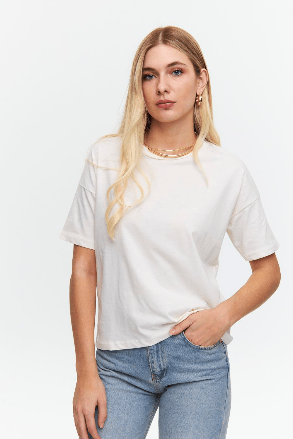 Bisiklet Yaka Basic T-Shirt