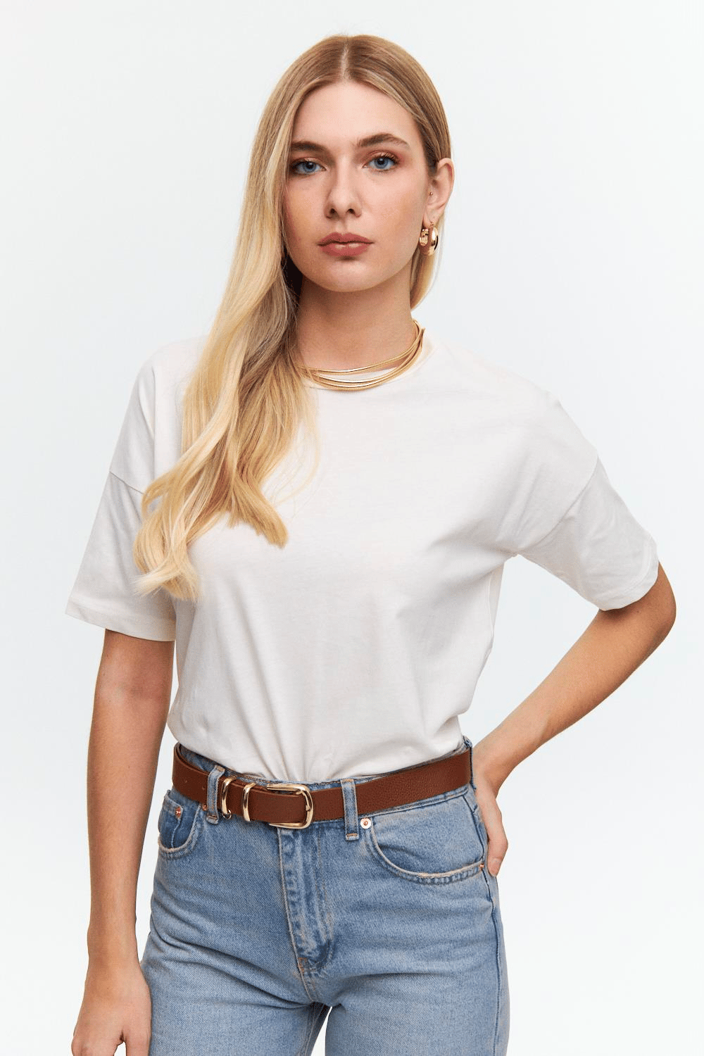 Bisiklet Yaka Basic T-Shirt