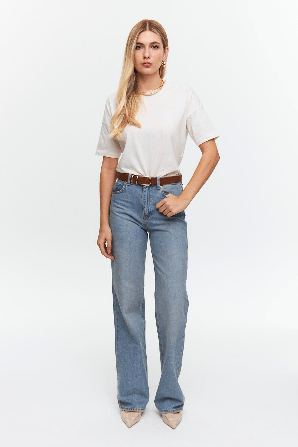 Bisiklet Yaka Basic T-Shirt