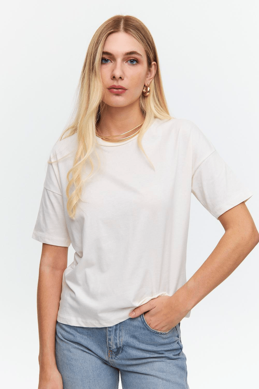 Bisiklet Yaka Basic T-Shirt