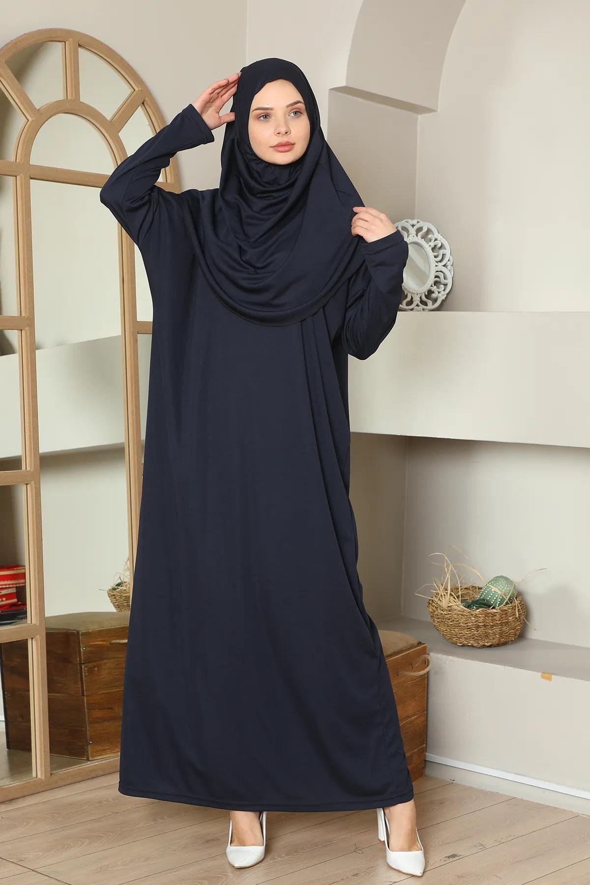 East to Wear One Piece Prayer Dress Navy Blue