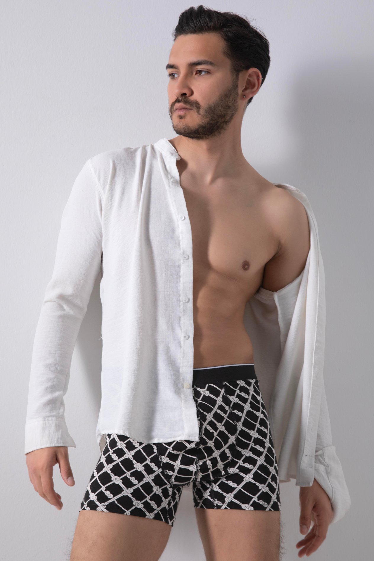 1413'Lü Desenli Boxer&Düz lastikliELİT ZÜMRÜTErkek Düz Lastikli Pamuklu Desenli Boxer 3'Lü Paket