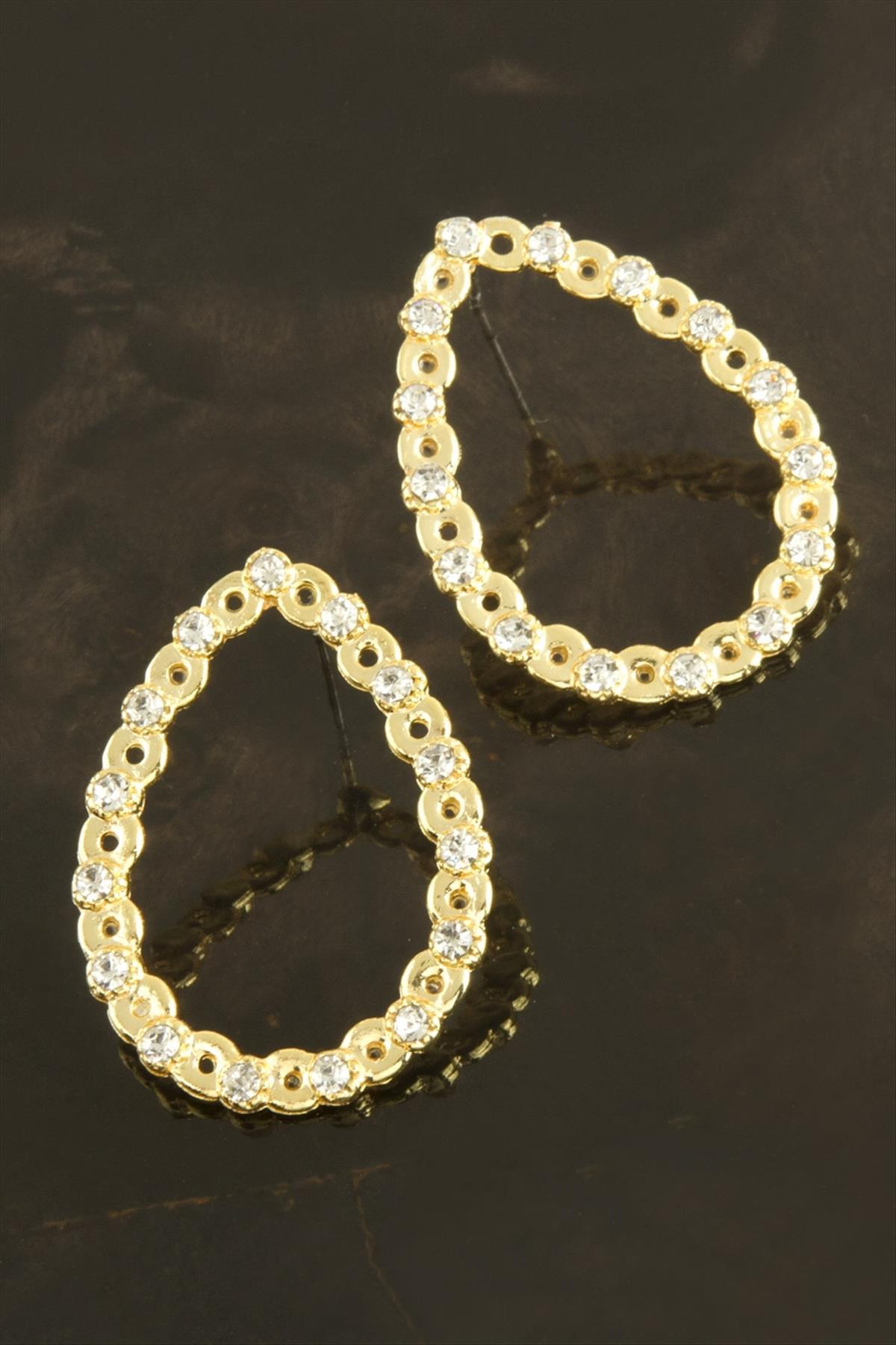Oval Taşlı Küpe