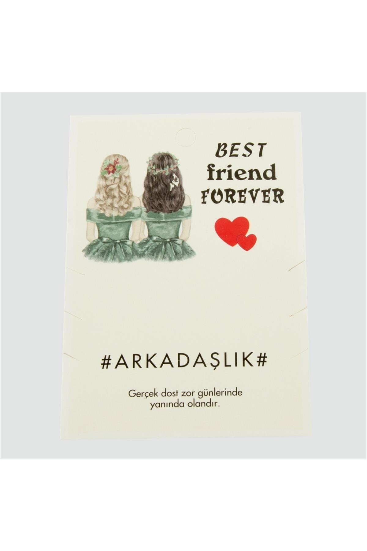 3'lü Arkadaşlık Bilekliği Yazılı Bileklik Kartı 200 Adet