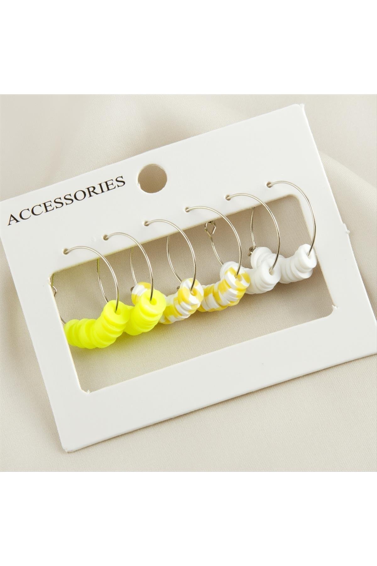 6 Adet Fimo Boncuk Halka Küpe 2 cm