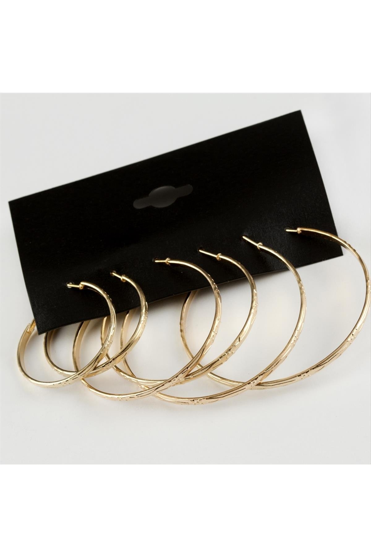 6 Adet Yeni Sezon Metal Halka Küpe Büyük 3-4-5- cm