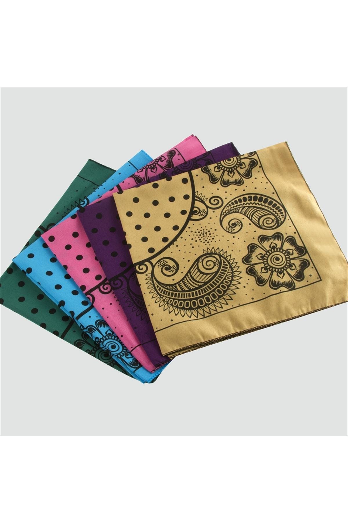 Çiçek Desenli Bandana 50*50
