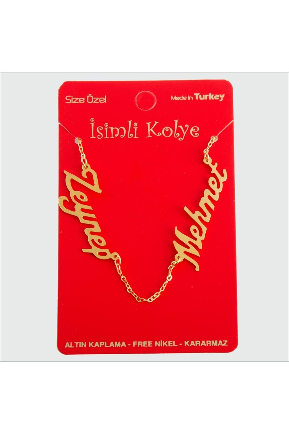 Kişiye Özel Çift İsim Yazılı Kolye