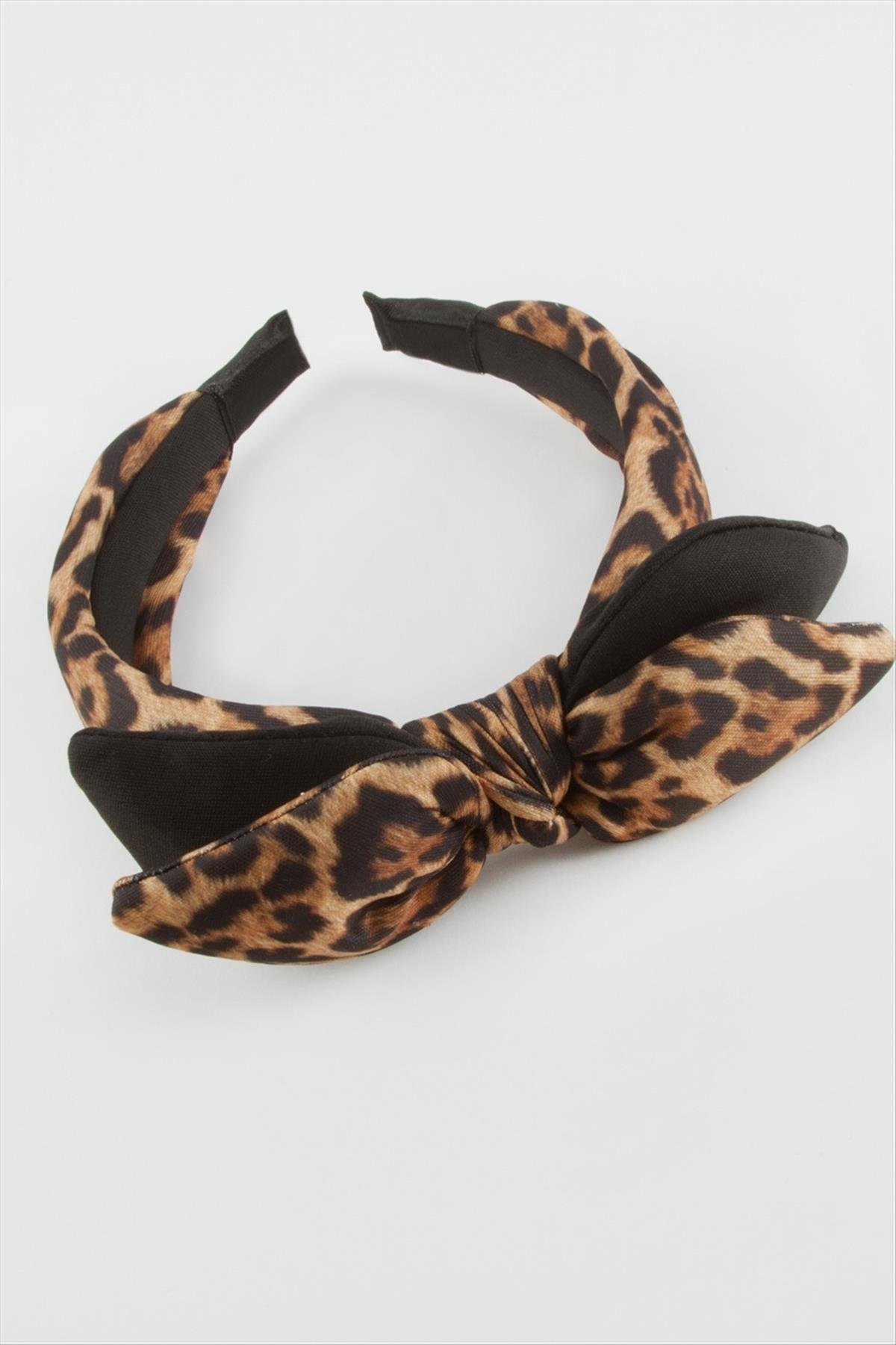 Leopar Desenli Kulaklı Taç