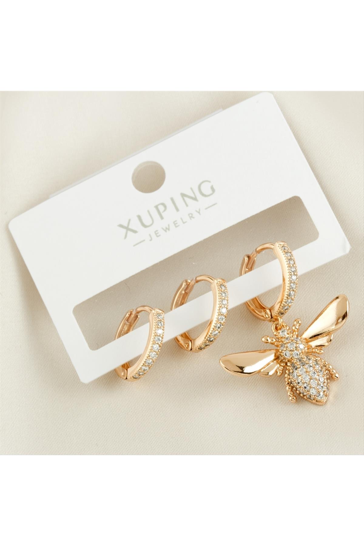 Xuping 3 Adet Yusufçuk Lüks Zirkon Taşlı Küpe