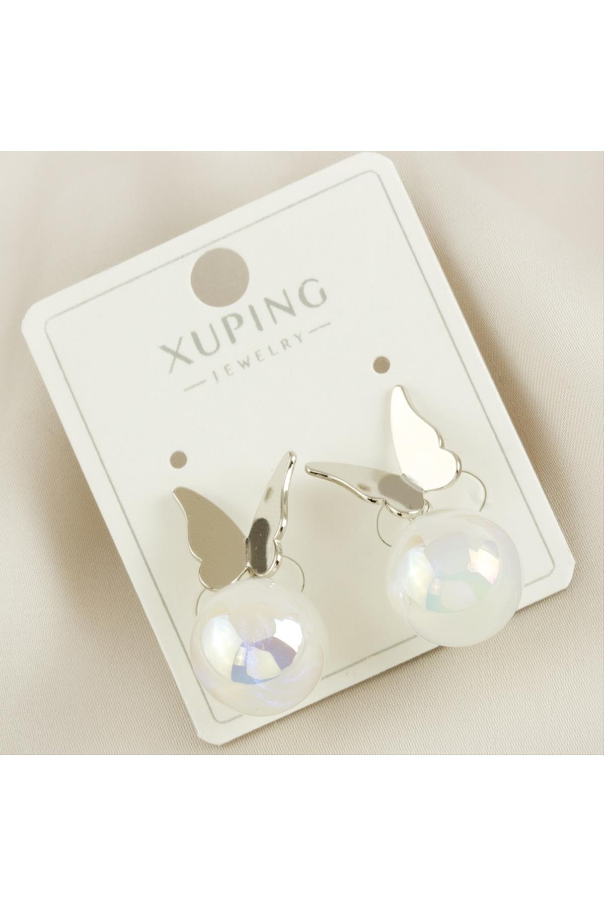 Xuping Kelebek İnci Lüks Çelik Küpe