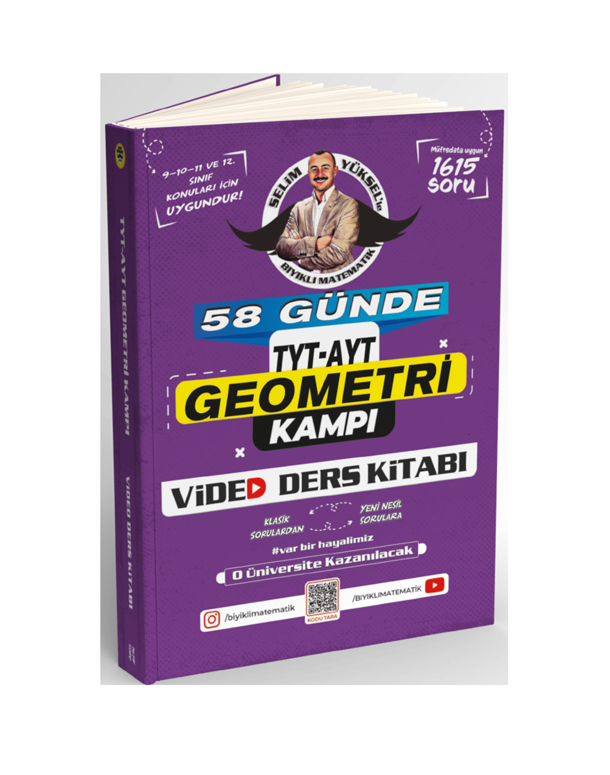 Bıyıklı Matematik / Selim Yüksel 58 Günde TYT AYT Geometri Kampı Video Ders Kitabı