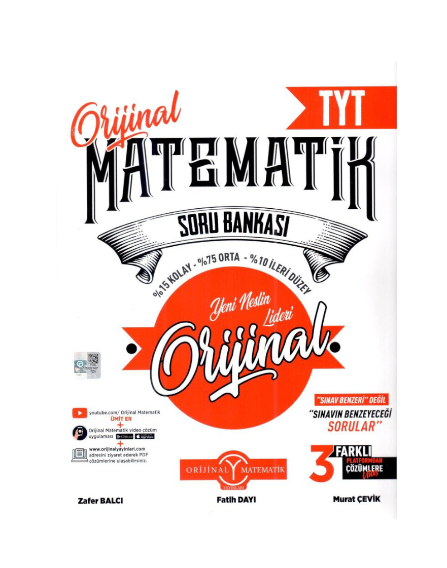 Orjinal Yayınları Tyt Matematik Soru Bankası