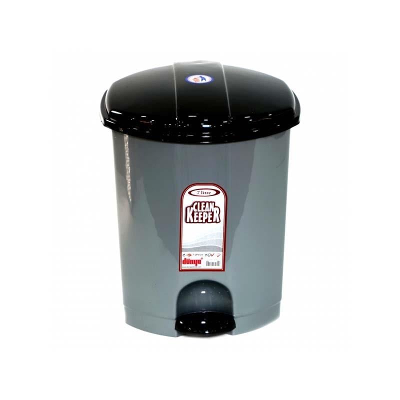 01011   DÜNYA PEDALLI PLASTİK ÇÖP KOVASI 7lt