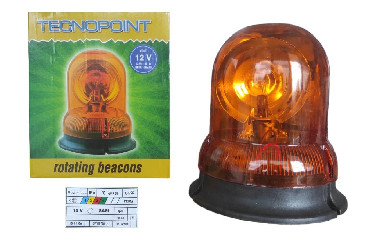 07477   TECNOPOİNT DÖNERLİ TEPE LAMBASI 12V - Sarı