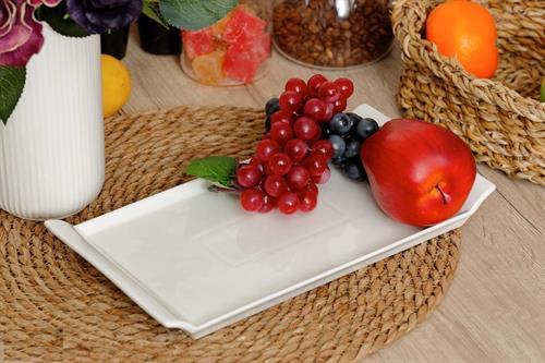 Arow Pure White Porselen Sunum Tabağı 27X15 Cm TR-2182