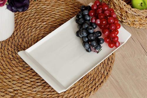 Arow Pure White Porselen Sunum Tabağı 27X15 Cm TR-2182