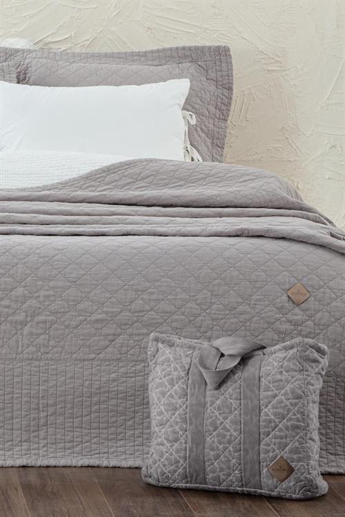 Ecocotton Yatak Örtüsü Çift Kişilik Gri Reha 240X260 %100 Organik