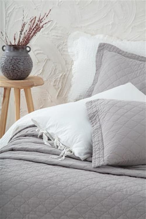 Ecocotton Yatak Örtüsü Çift Kişilik Gri Reha 240X260 %100 Organik