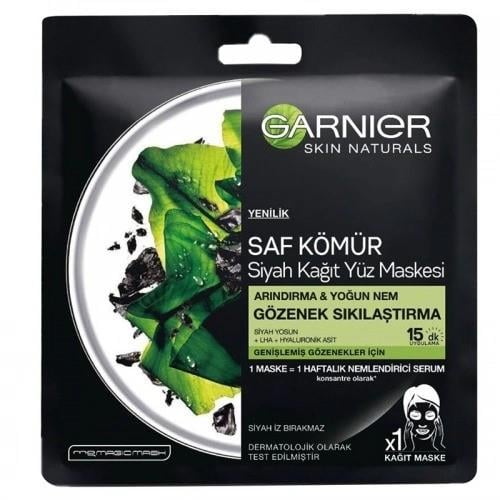 Garnier Saf Kömür Siyah Kağıt Yüz Maskesi Gözenek Sıkılaştırma - 28 gr