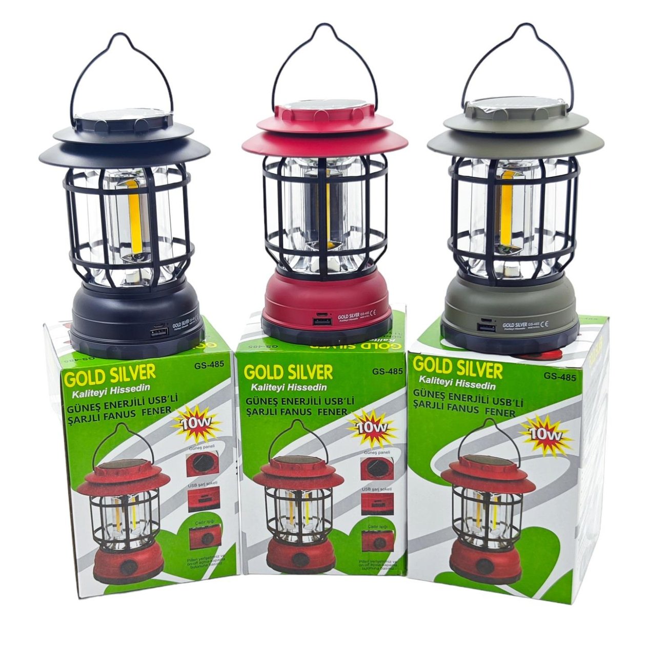 GS-485   GOLD SILVER SOLAR ŞARJLI 10W FANUS FENER