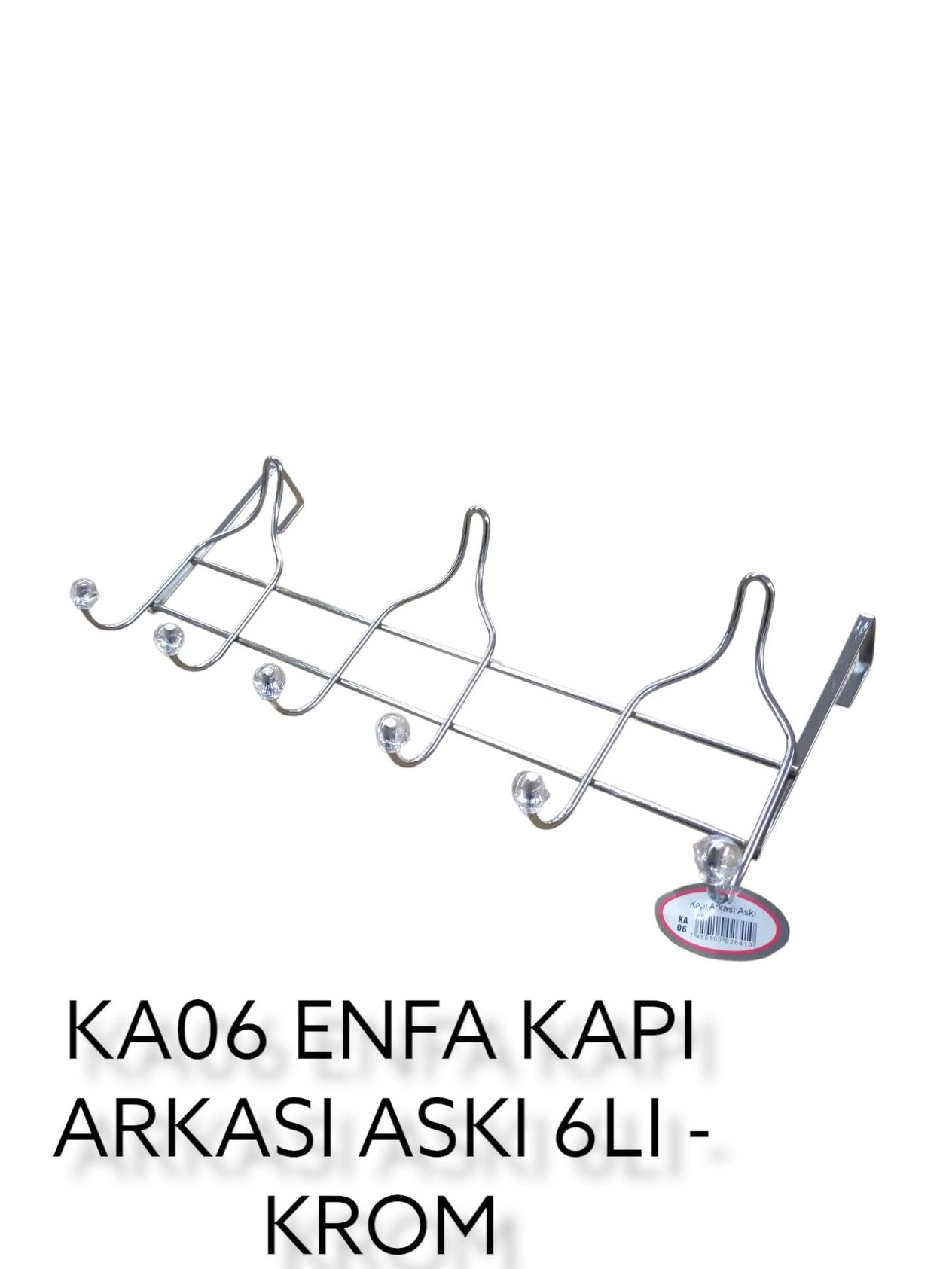 KA06   ENFA AMERİKAN KAPI ARKASI ASKI 6lı - Krom