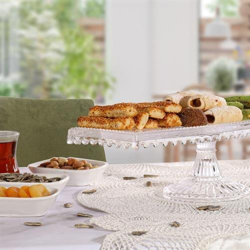 Linea Damla Baton Dikdörtgen Cam Kek Standı / Cam Sunumluk