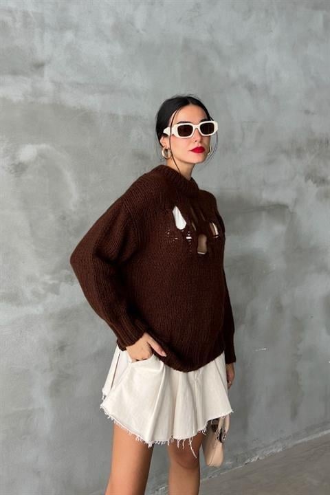 Midred Cut Out Triko Kazak 1200-09