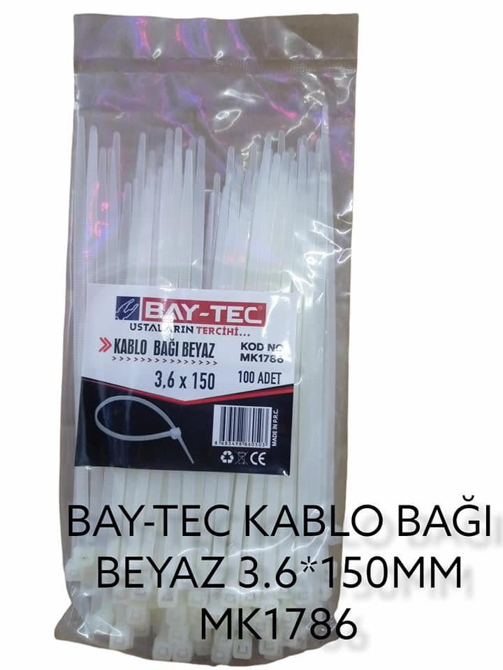 MK1796   BAY-TEC KABLO BAĞI 4.8*450mm - Beyaz