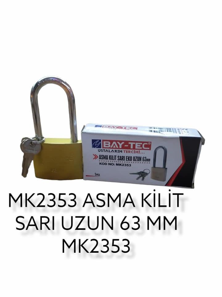 MK2353   BAY-TEC UZUN SARI ASMA KİLİT 63mm - Eko