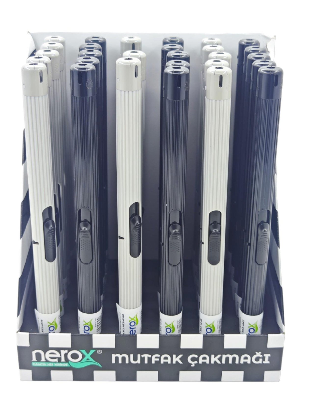 NRX-404B   Nerox Çubuk Mutfak Çakmağı - Siyah/Gri