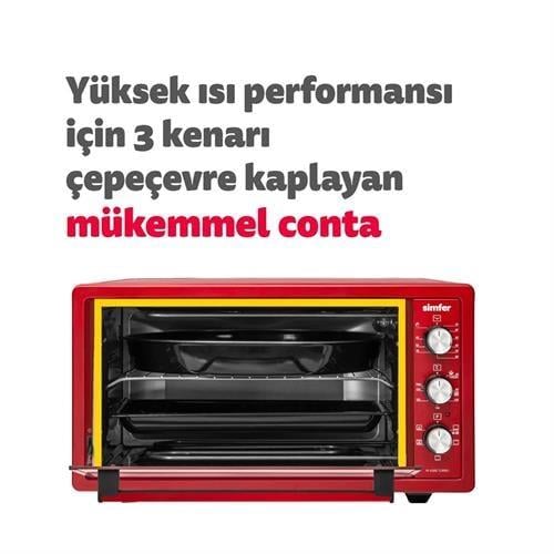 Simfer 4505 Kırmızı 45 Lt Midi Fırın Turbo