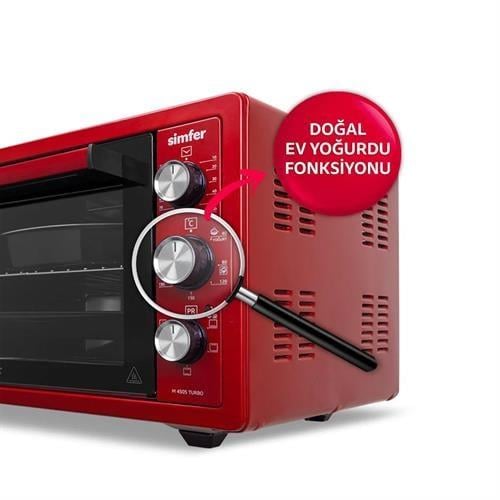 Simfer 4505 Kırmızı 45 Lt Midi Fırın Turbo